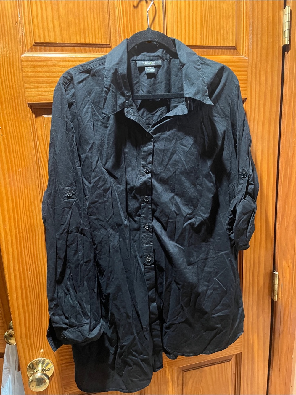 Style & Co. Black Women's Button-Down Shirt